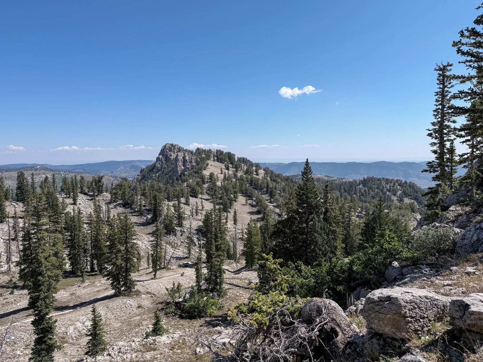 Mt. Naomi trail — looking down on a neighboring peak